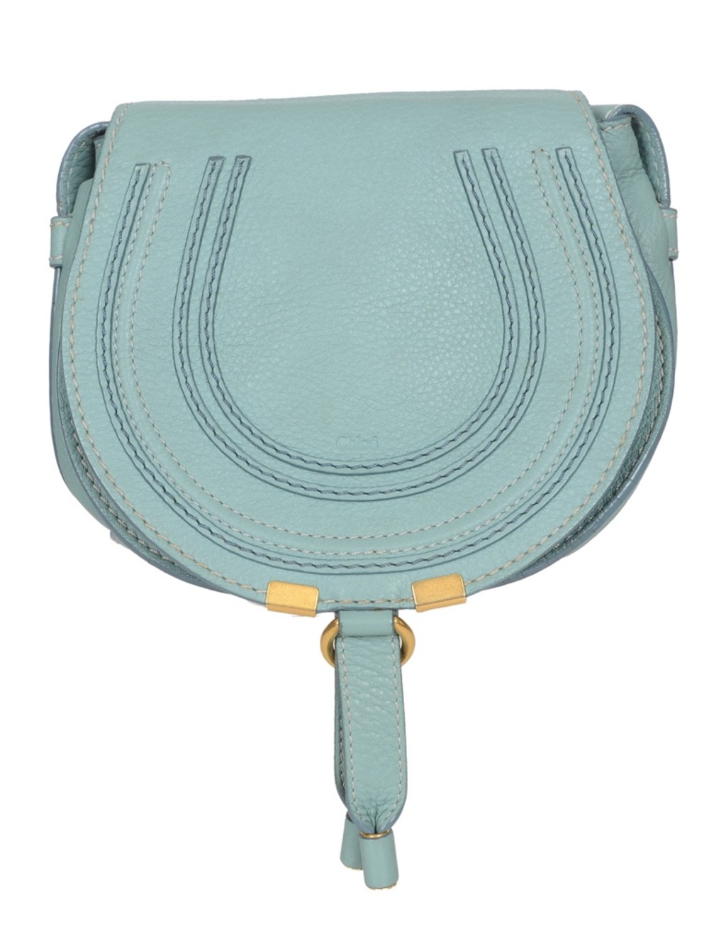 ♥️Chloé Marcie Mini Light Blue Leather Saddle Bag - Women's Crossbody♥️